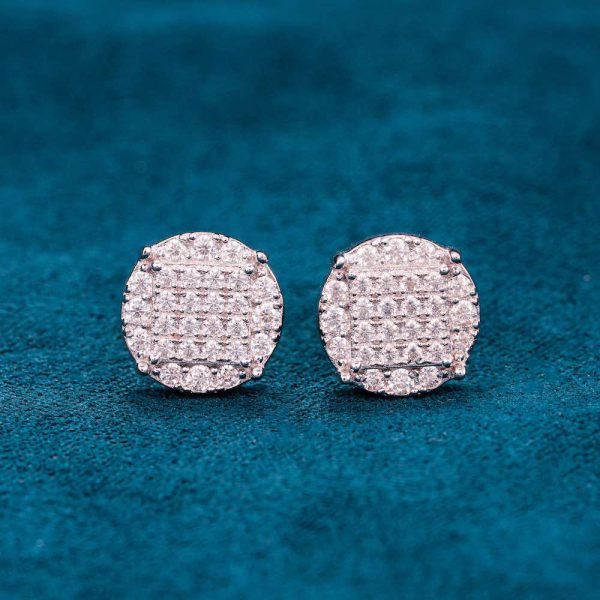 10MM 6-Row Moissanite Square Stud Earrings - Image 2