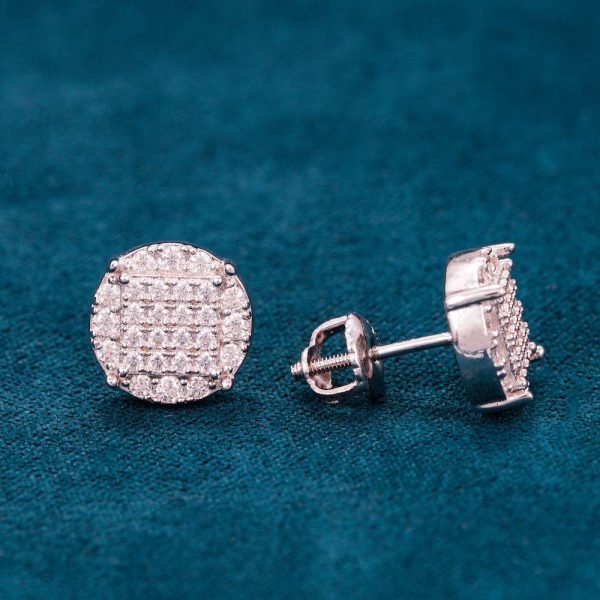 10MM 6-Row Moissanite Square Stud Earrings - Image 5
