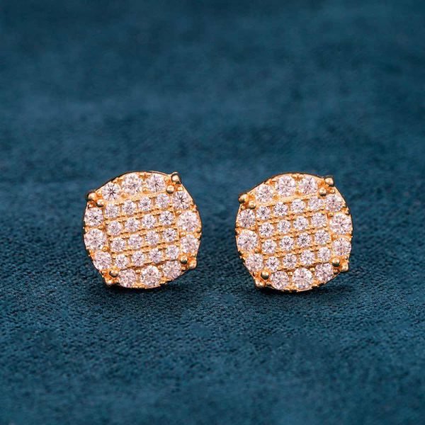 10MM 6-Row Moissanite Square Stud Earrings - Image 3