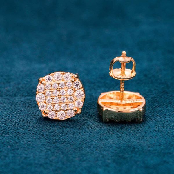 10MM 6-Row Moissanite Square Stud Earrings - Image 6