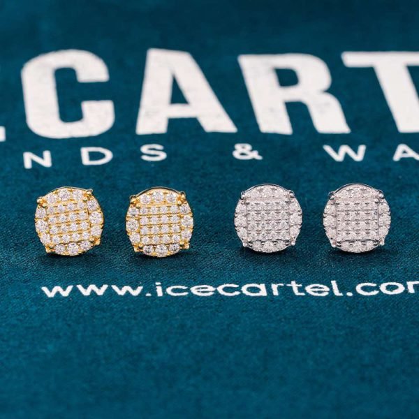 10MM 6-Row Moissanite Square Stud Earrings - Image 7