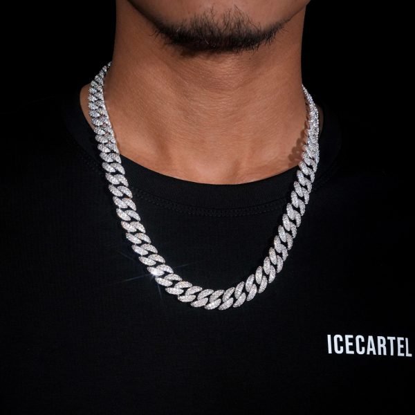10MM Moissanite Prong Miami Cuban Link Chain 14K Gold - Image 2