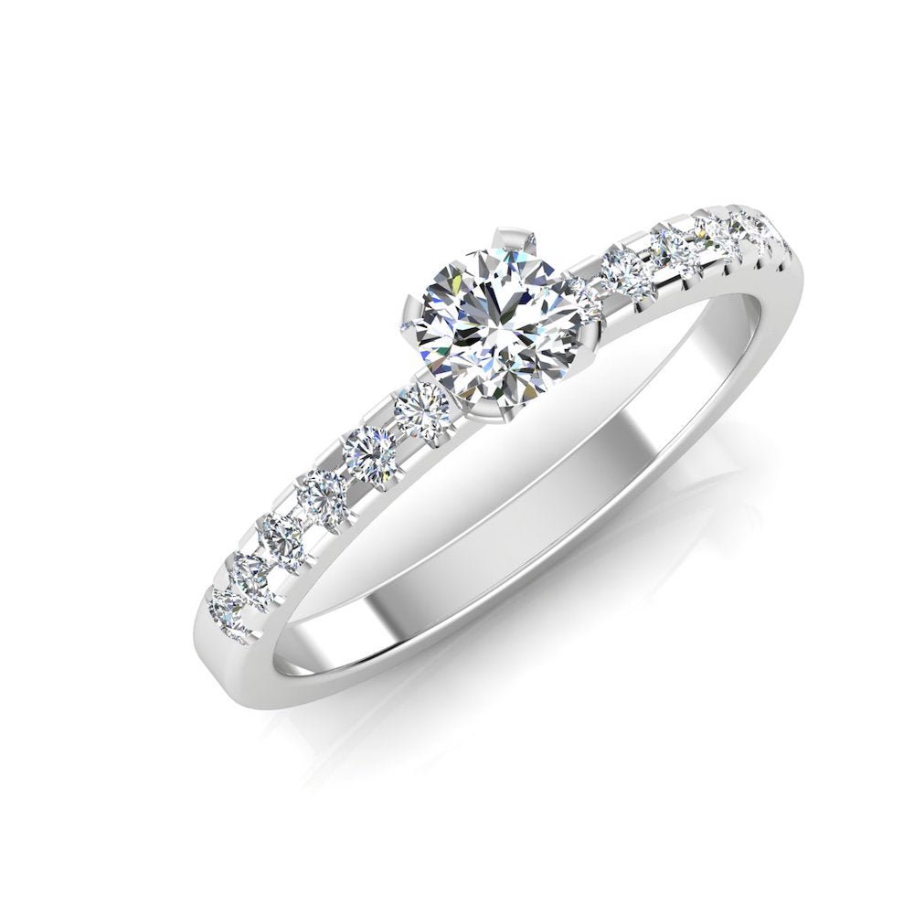 Petite Round Brilliant Moissanite Engagement Ring