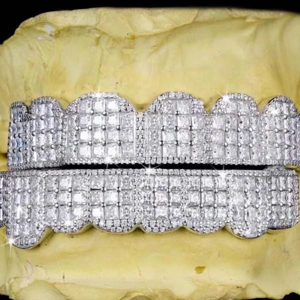 Prong Set Princess Cut Moissanite Diamond Grillz - Image 3