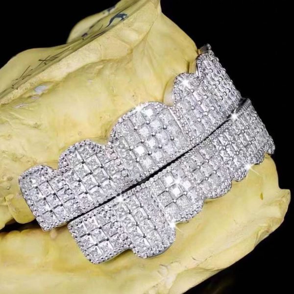 Prong Set Princess Cut Moissanite Diamond Grillz - Image 5
