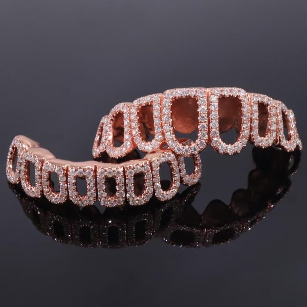 Rose Gold Open Face Custom Diamond Grillz - Image 5