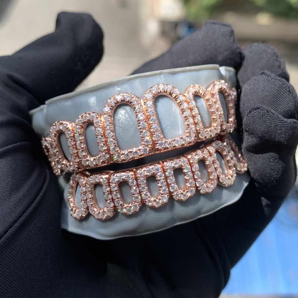 Rose Gold Open Face Custom Diamond Grillz - Image 7