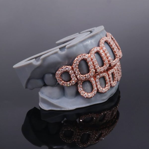 Rose Gold Open Face Custom Diamond Grillz - Image 3