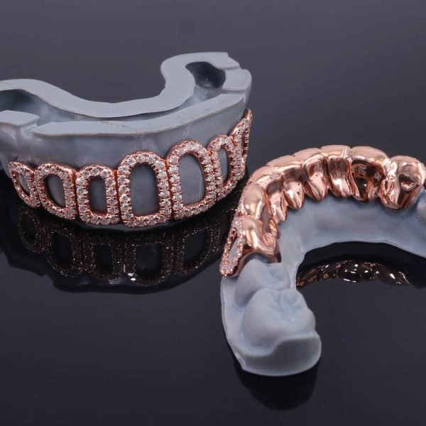 Rose Gold Open Face Custom Diamond Grillz - Image 6