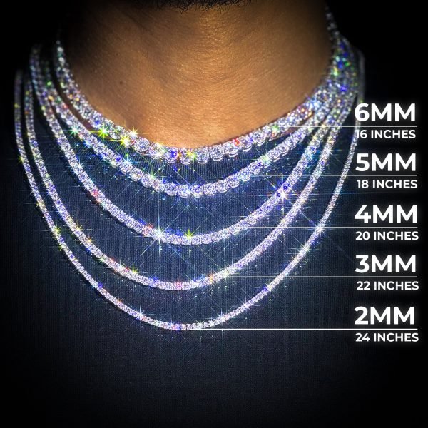 Moissanite Tennis Chain 14K Gold (ALL SIZES)