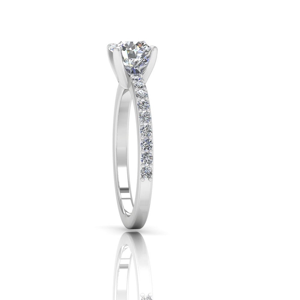 Semi Eternity Moissanite Brilliant Cut Engagement Ring - Image 8