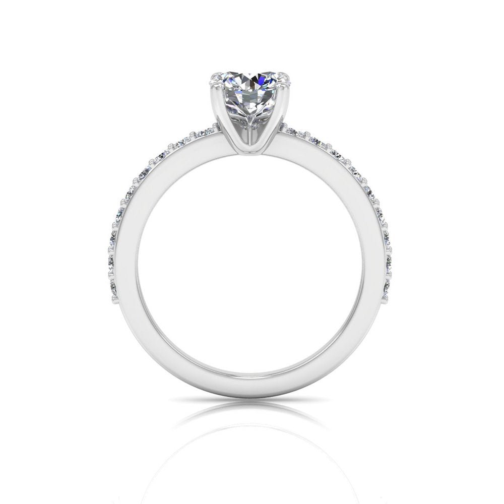 Semi Eternity Moissanite Brilliant Cut Engagement Ring - Image 5