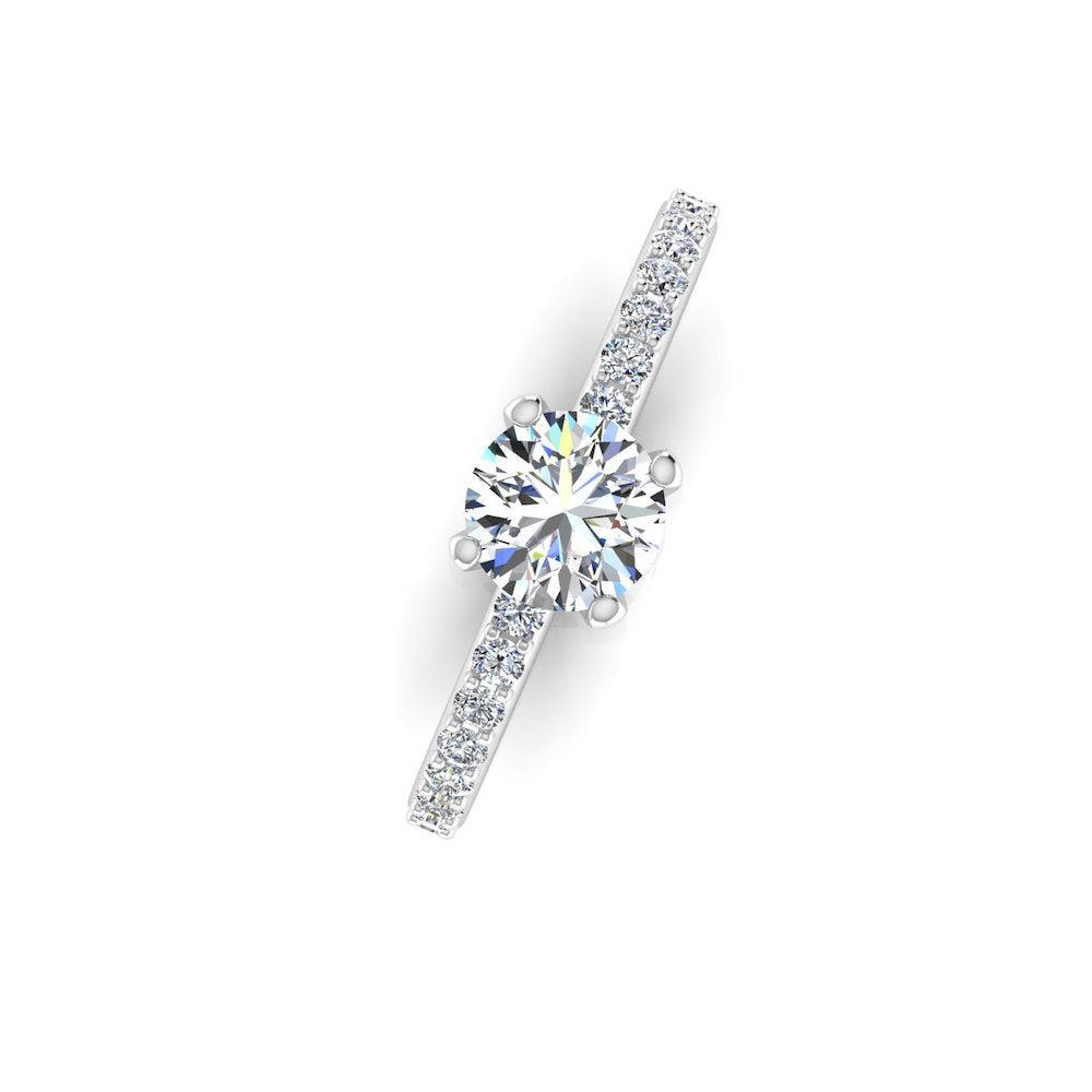 Semi Eternity Moissanite Brilliant Cut Engagement Ring - Image 7
