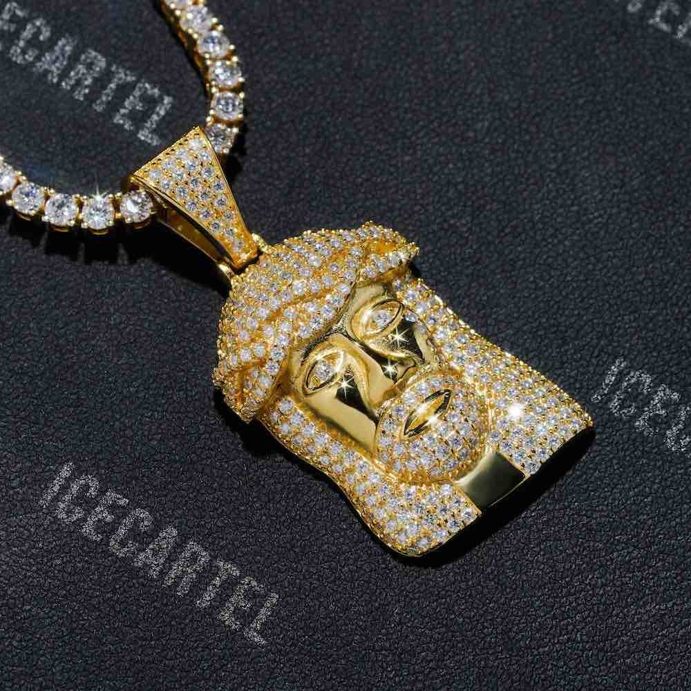 Solid Face Jesus Pendant 14K Gold - Image 6
