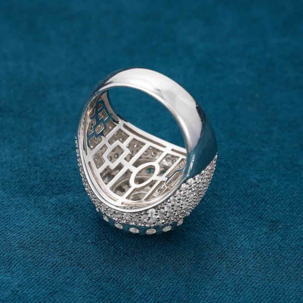 Moissanite Double Halo Signet Ring 14K Gold - Image 3