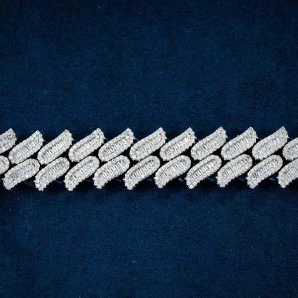 15MM Moissanite Spiked Cuban Link Bracelet 14K Gold - Image 5
