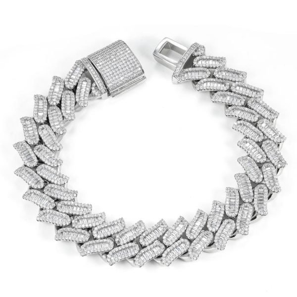 15MM Moissanite Spiked Cuban Link Bracelet 14K Gold - Image 6