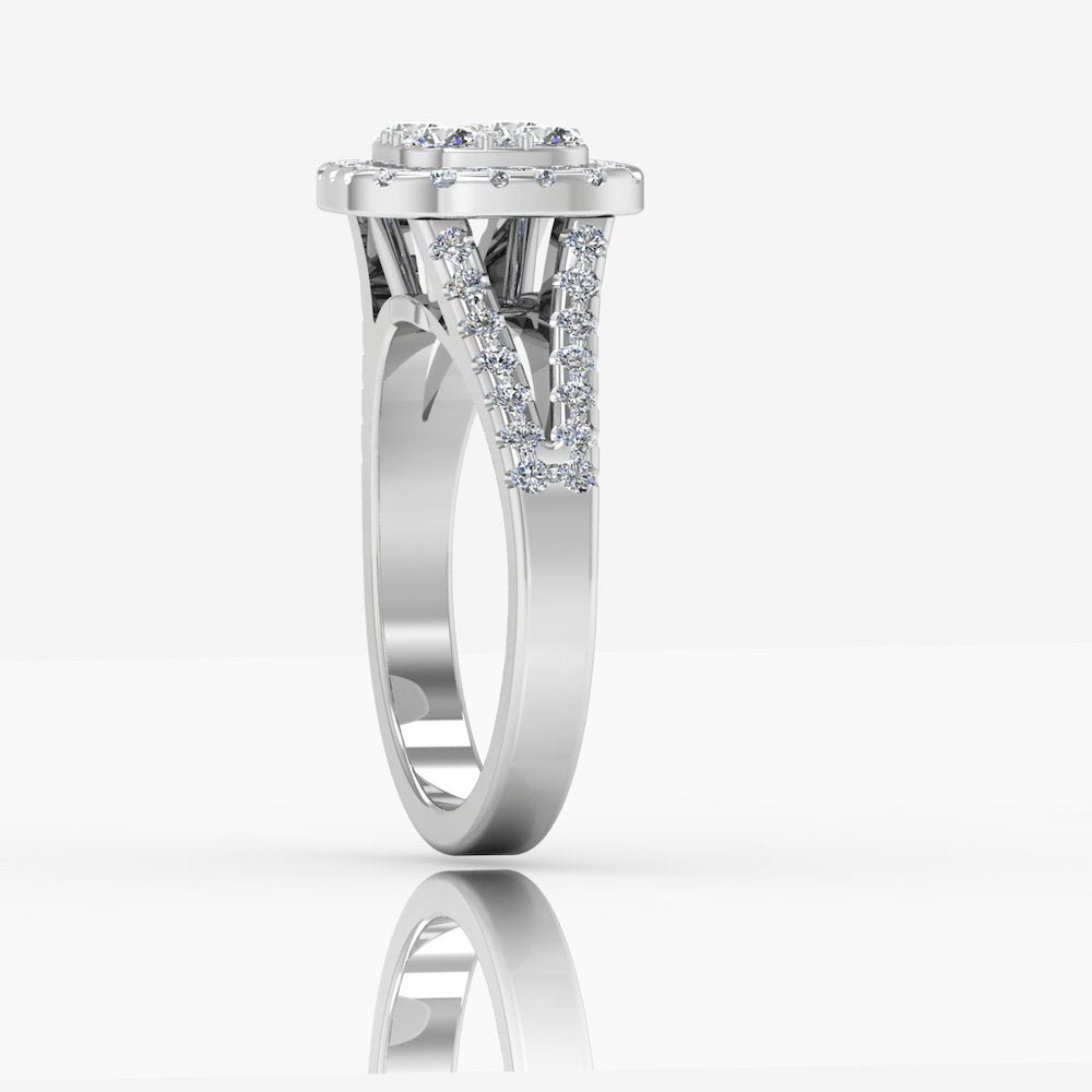Split Shank Brilliant Cut Moissanite Engagement Ring - Image 8