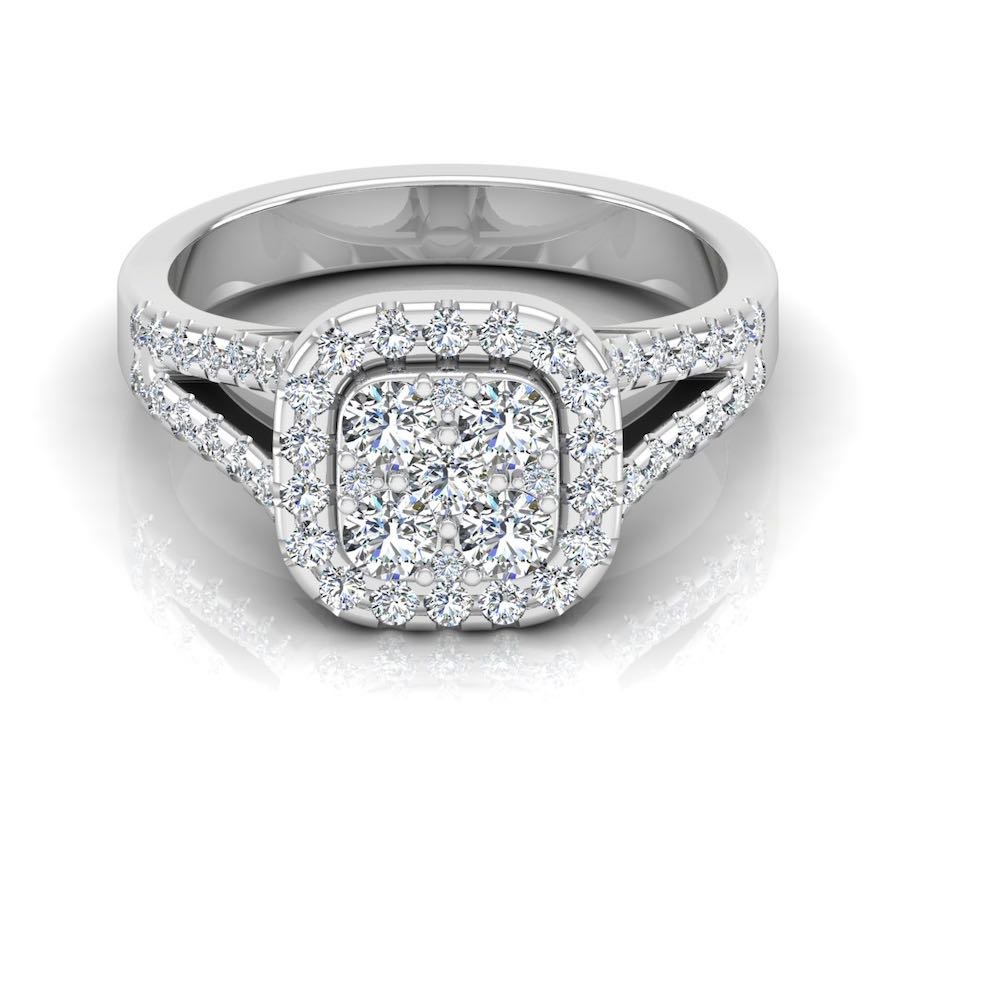 Split Shank Brilliant Cut Moissanite Engagement Ring - Image 3