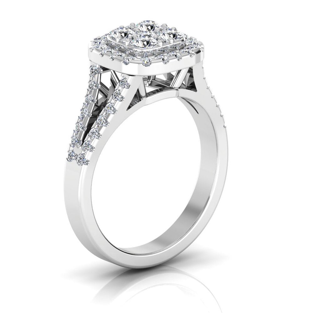 Split Shank Brilliant Cut Moissanite Engagement Ring - Image 5
