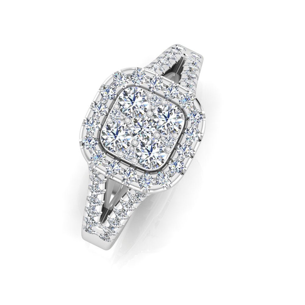 Split Shank Brilliant Cut Moissanite Engagement Ring - Image 7