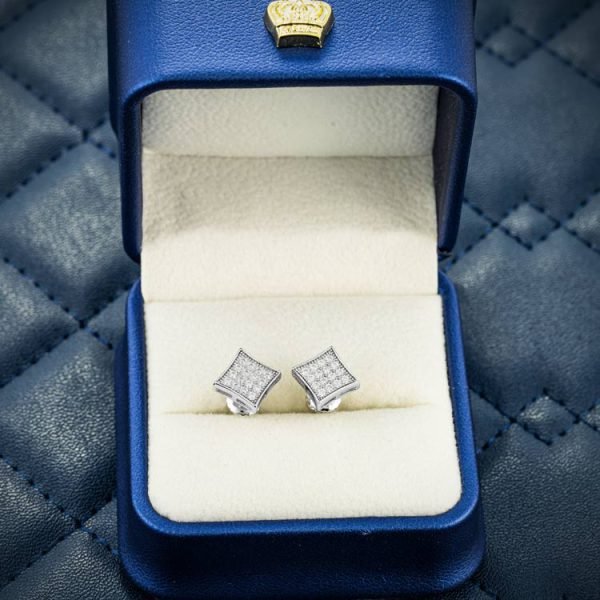 7MM Moissanite Square Stud Earrings 14K Gold - Image 7