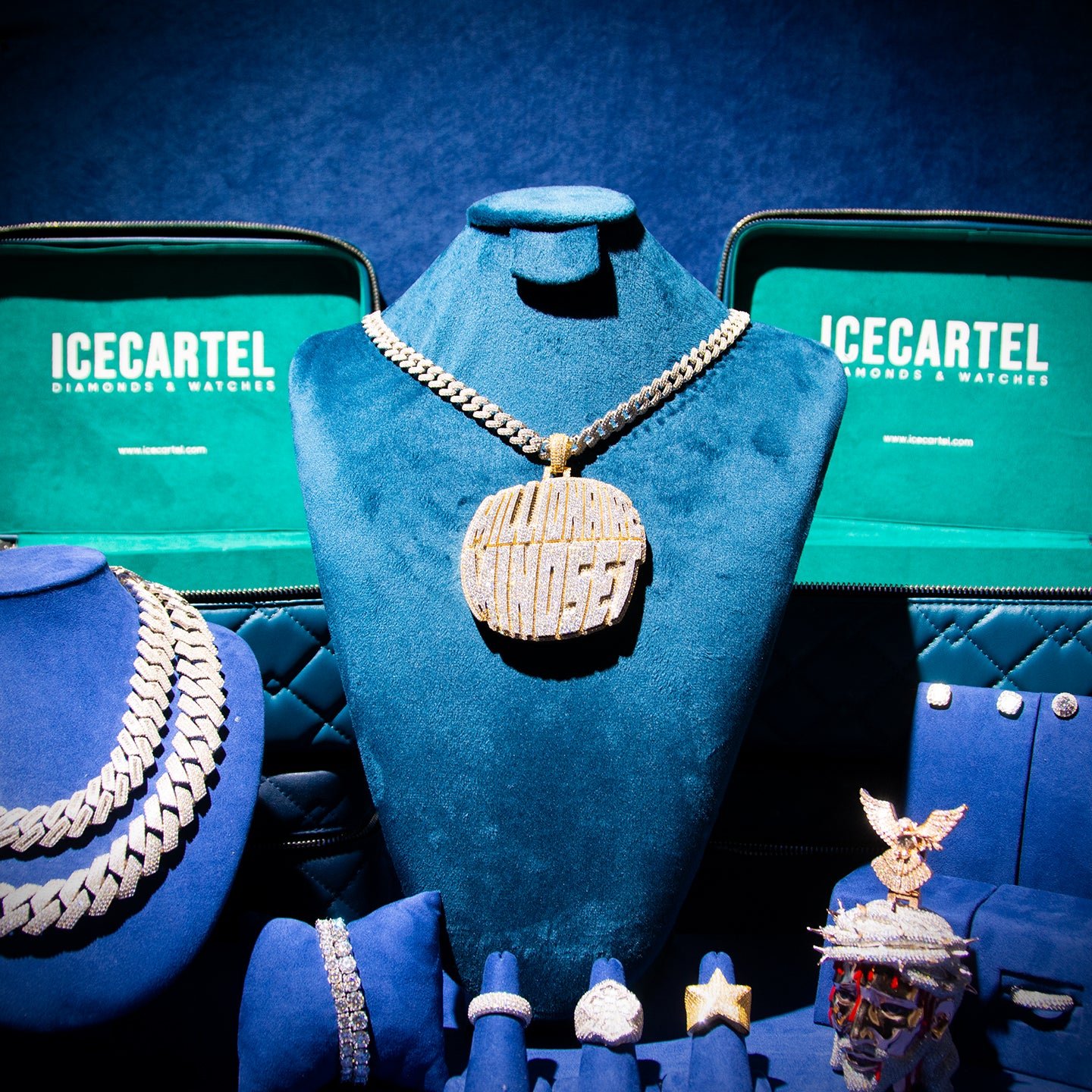 "MILLIONAIRE MINDSET" Custom Moissanite Round Pendant 10K Yellow Gold - Image 8