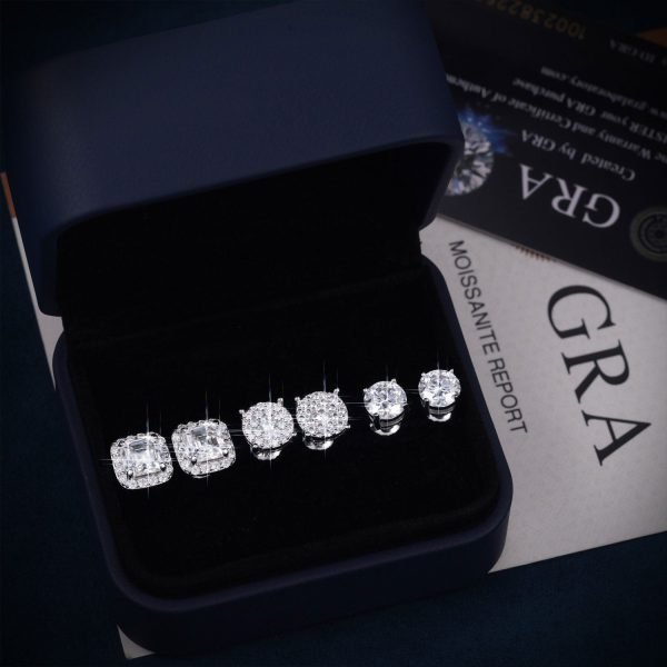 3-in-1 Moissanite Earrings Bundle 14K Gold - Image 3