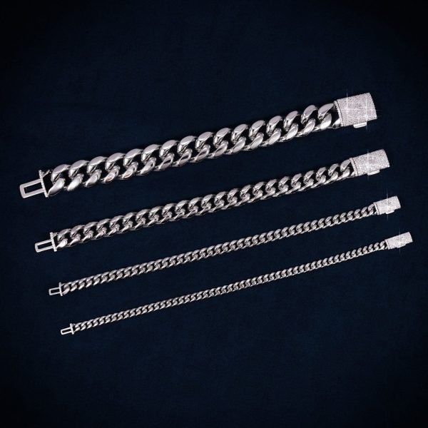 Cuban Link Bracelet with Iced Clasp 14K Gold (ALL SIZES) - Image 5