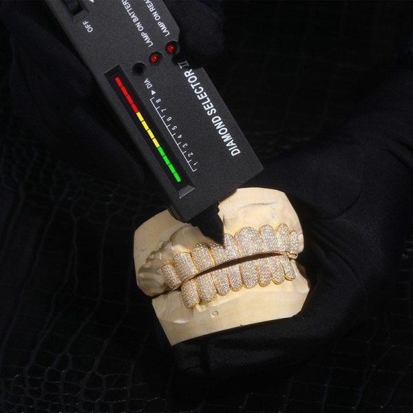 Custom Moissanite Diamond Grillz 14K Yellow Gold - Image 6