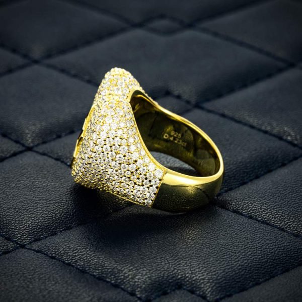 Moissanite Broken Heart Signet Ring 14K Gold - Image 5